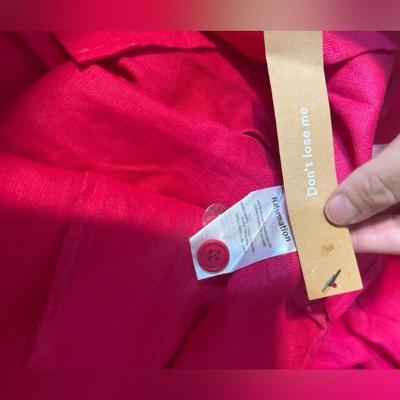 NWOT Reformation Orzo Pink Linen Skirt size 0 - Picture 6 of 6